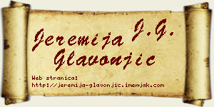 Jeremija Glavonjić vizit kartica